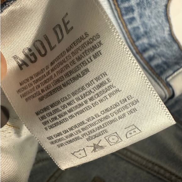 AGOLDE 90'S Crop Mid Rise Straight 100% Cotton size 25 Button Fly - Picture 9 of 9